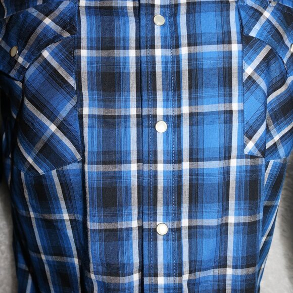 Plains Western Wear men's/teens pearl snaps button down shirt size small - Picture 2 of 12